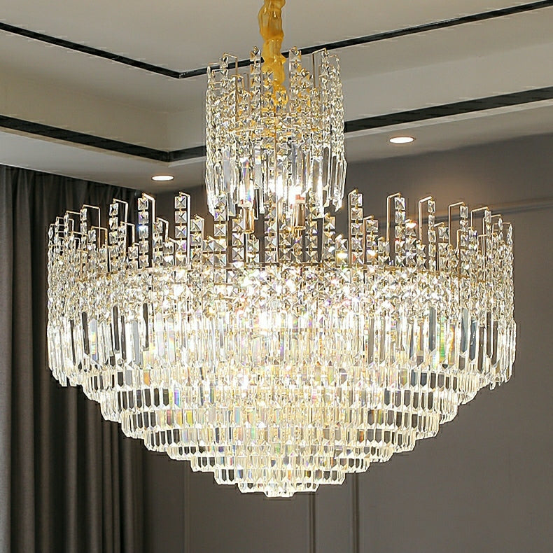 Morylighting Grand Luminous Round K9 Crystal Chandelier - Background Shot