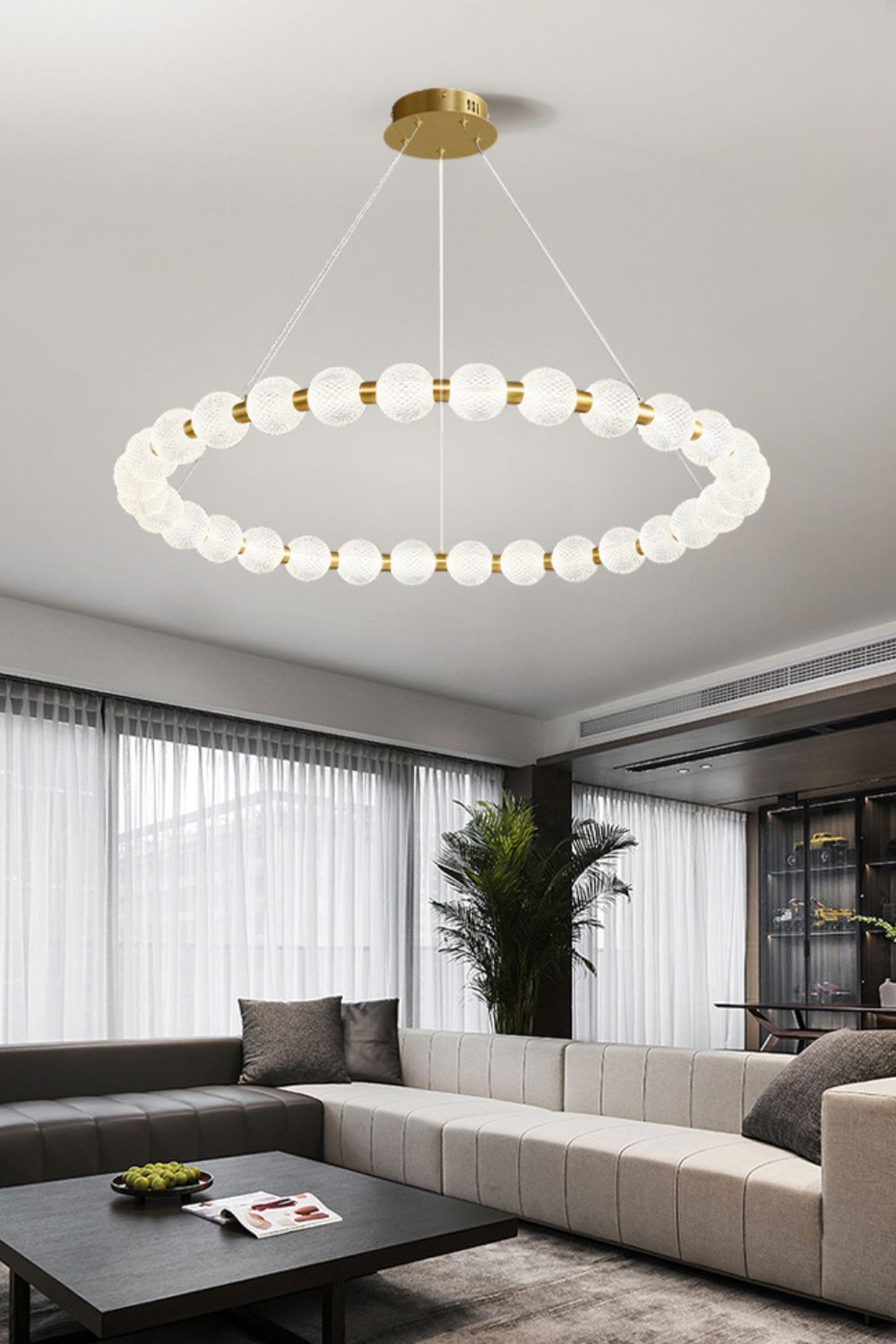 Luxury Pearl Ring Chandelier - morylighting