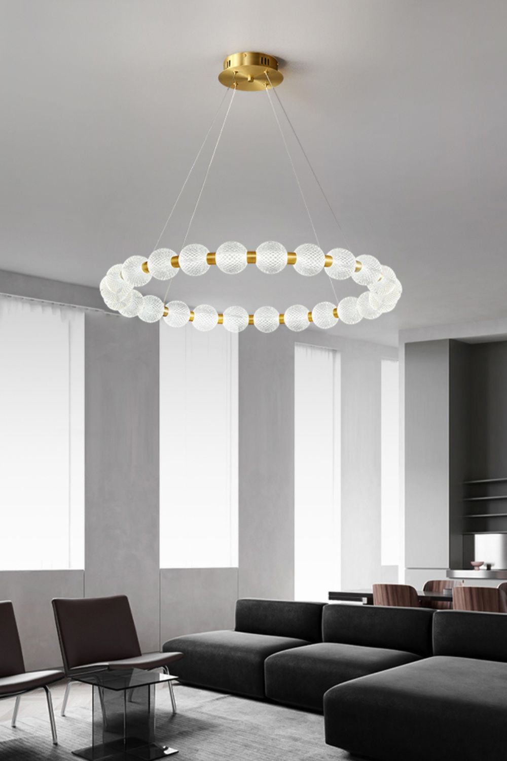 Luxury Pearl Ring Chandelier - morylighting