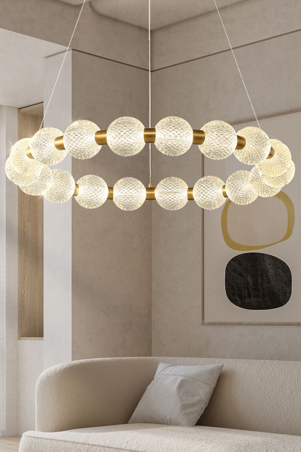 Luxury Pearl Ring Chandelier - morylighting