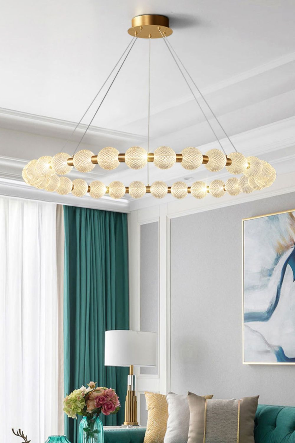 Luxury Pearl Ring Chandelier - morylighting