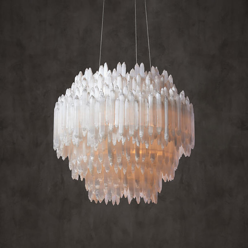 Art Selenite Layer Round Chandelier - morylighting