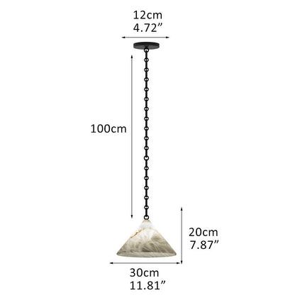 Multi-Head Matte White Alabaster Cone Hanging Kitchen Pendant Light
