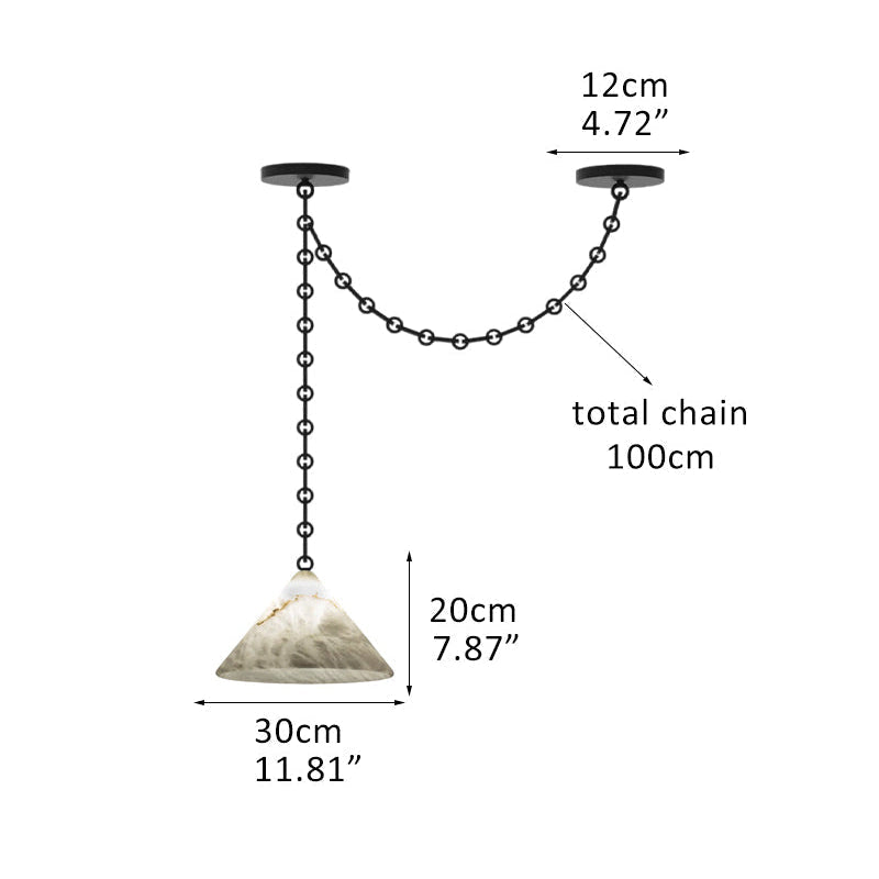 Multi-Head Matte White Alabaster Cone Hanging Kitchen Pendant Light