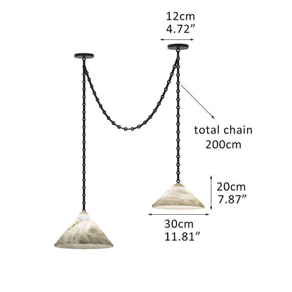 Multi-Head Matte White Alabaster Cone Hanging Kitchen Pendant Light