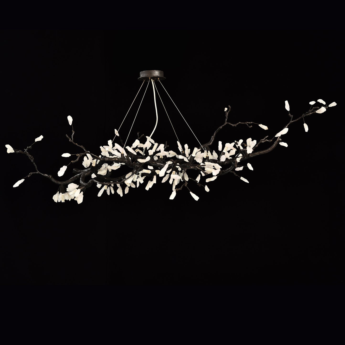 Selenite Crystal Blossom Branching Tree Chandelier