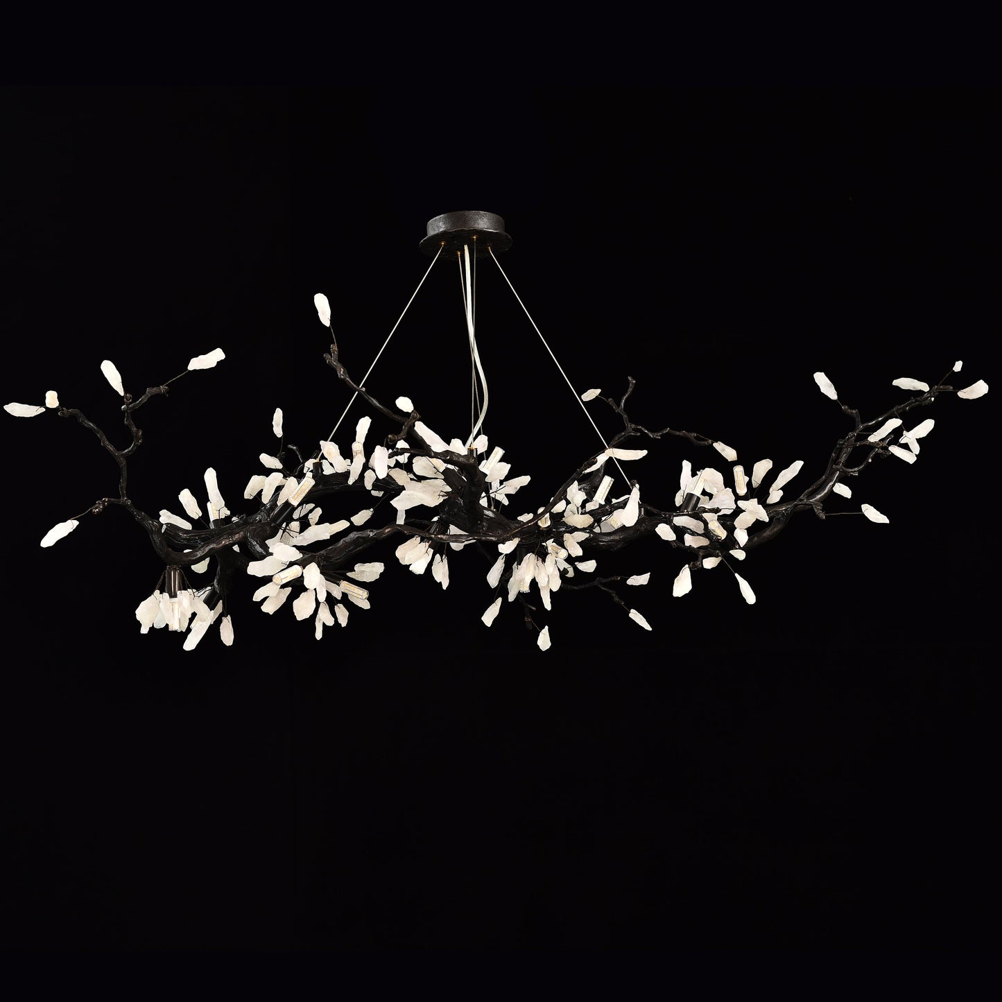 Selenite Crystal Blossom Branching Tree Chandelier