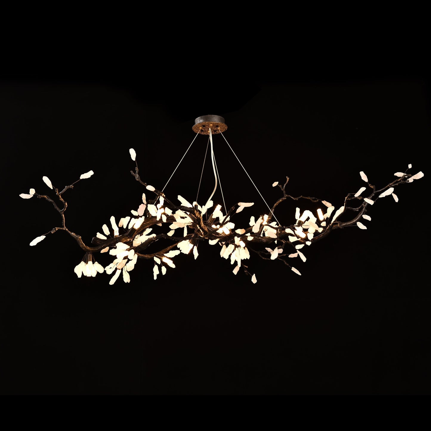 Selenite Crystal Blossom Branching Tree Chandelier