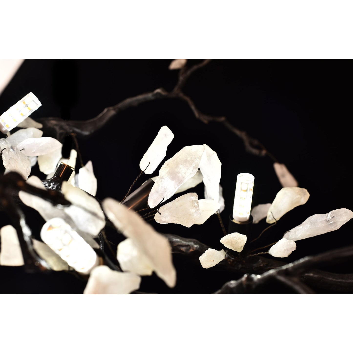 Selenite Crystal Blossom Branching Tree Chandelier
