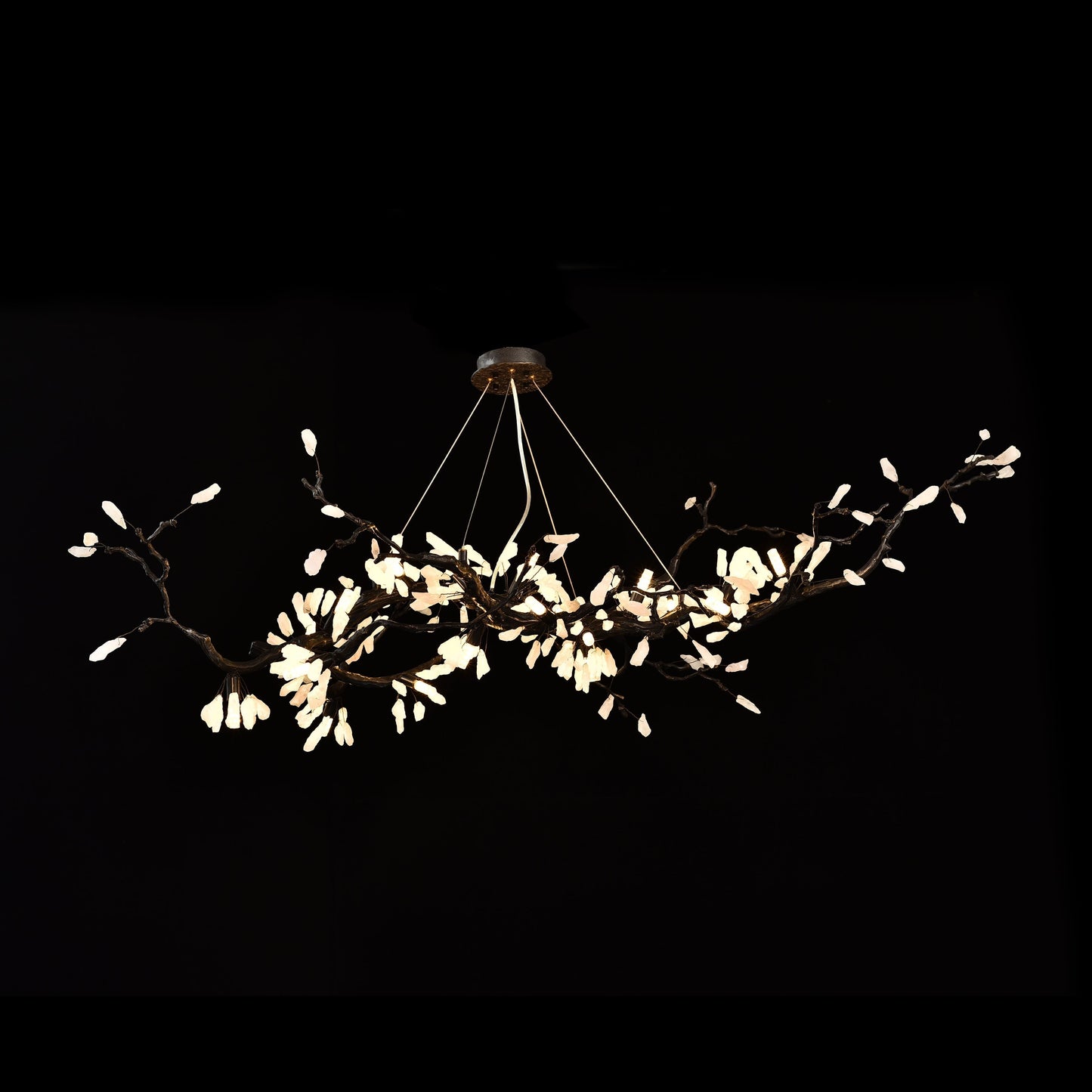 Selenite Crystal Blossom Branching Tree Chandelier