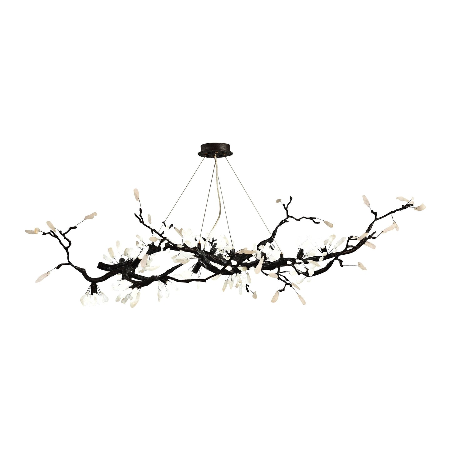 Selenite Crystal Blossom Branching Tree Chandelier