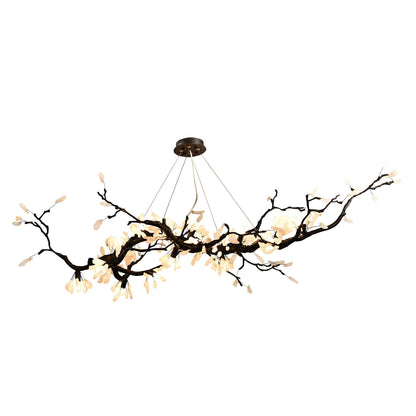 Selenite Crystal Blossom Branching Tree Chandelier