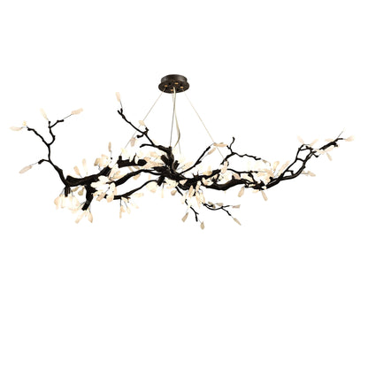Selenite Crystal Blossom Branching Tree Chandelier