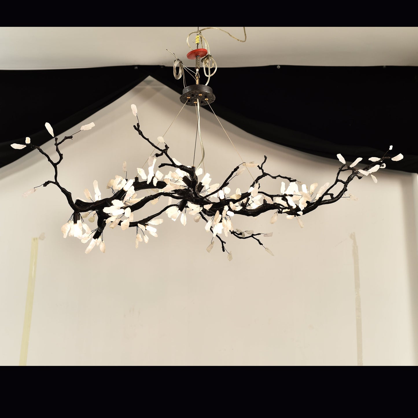 Selenite Crystal Blossom Branching Tree Chandelier