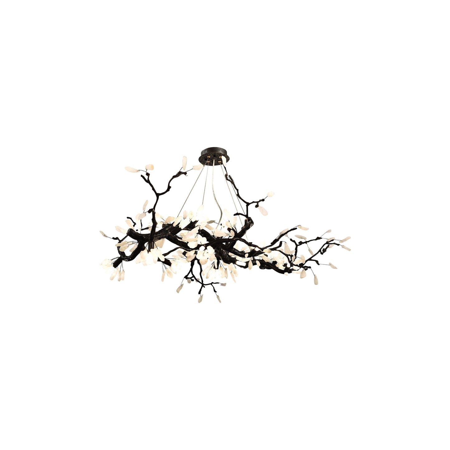 Selenite Crystal Blossom Branching Tree Chandelier