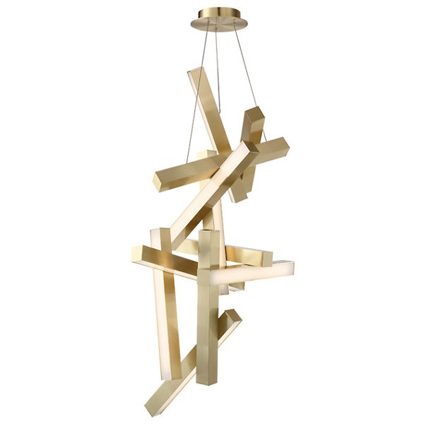 Modern Vertical Geometric Aluminum Chandelier for Staircase/Foyer/High-ceiling