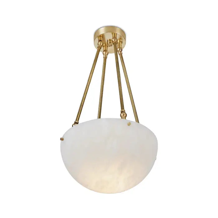 'Moon' Alabaster and Brass Pendant Lamp