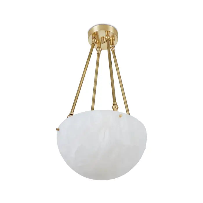 'Moon' Alabaster and Brass Pendant Lamp