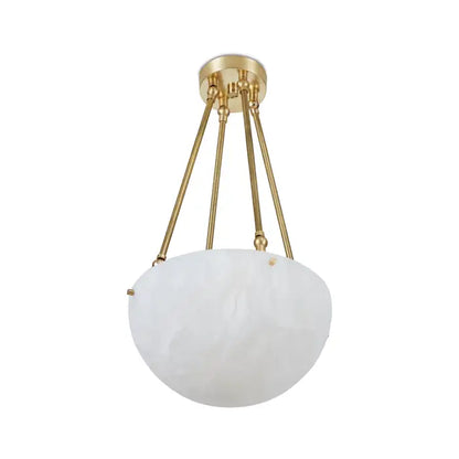 'Moon' Alabaster and Brass Pendant Lamp