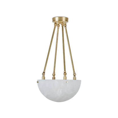 'Moon' Alabaster and Brass Pendant Lamp