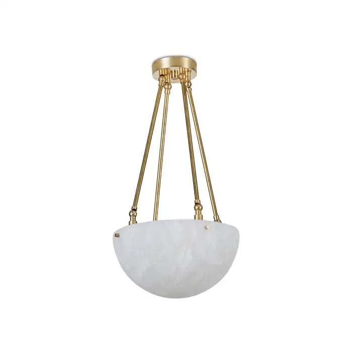 'Moon' Alabaster and Brass Pendant Lamp
