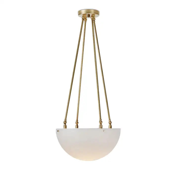 Large 'Moon' Alabaster and Brass Pendant Lamp