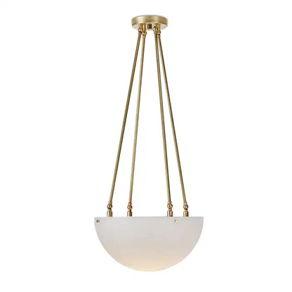 Large 'Moon' Alabaster and Brass Pendant Lamp