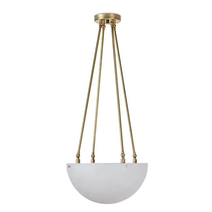 Large 'Moon' Alabaster and Brass Pendant Lamp