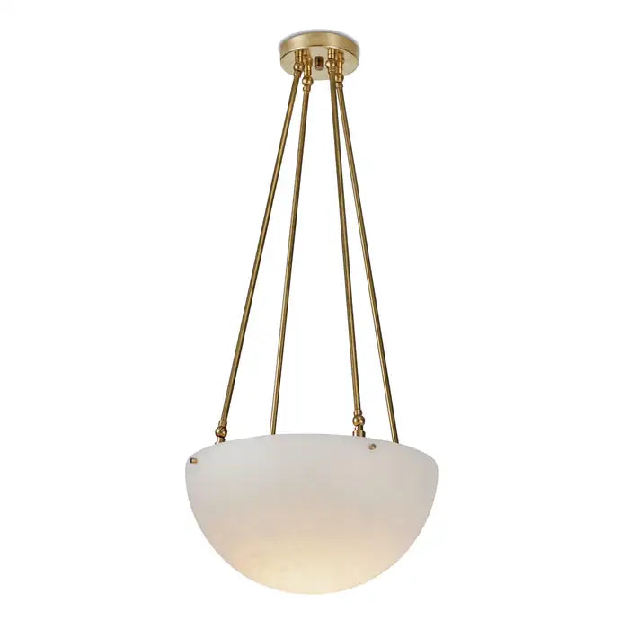 Large 'Moon' Alabaster and Brass Pendant Lamp
