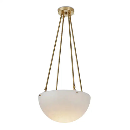 Large 'Moon' Alabaster and Brass Pendant Lamp