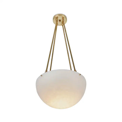 Large 'Moon' Alabaster and Brass Pendant Lamp