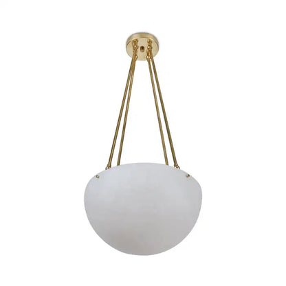 Large 'Moon' Alabaster and Brass Pendant Lamp