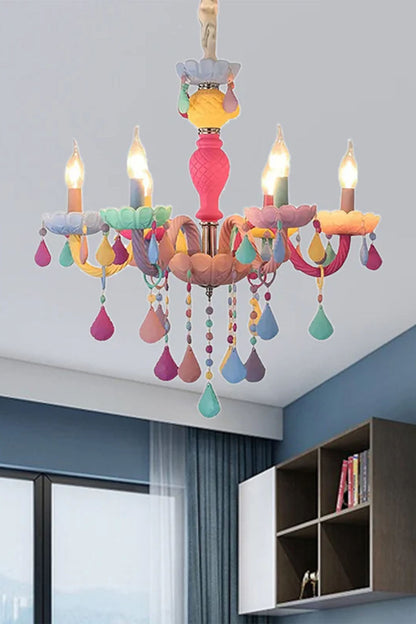 Macaron Children's Candle Chandelier - view 4 | morylighting