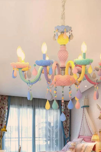 Macaron Children's Candle Chandelier - view 3 | morylighting