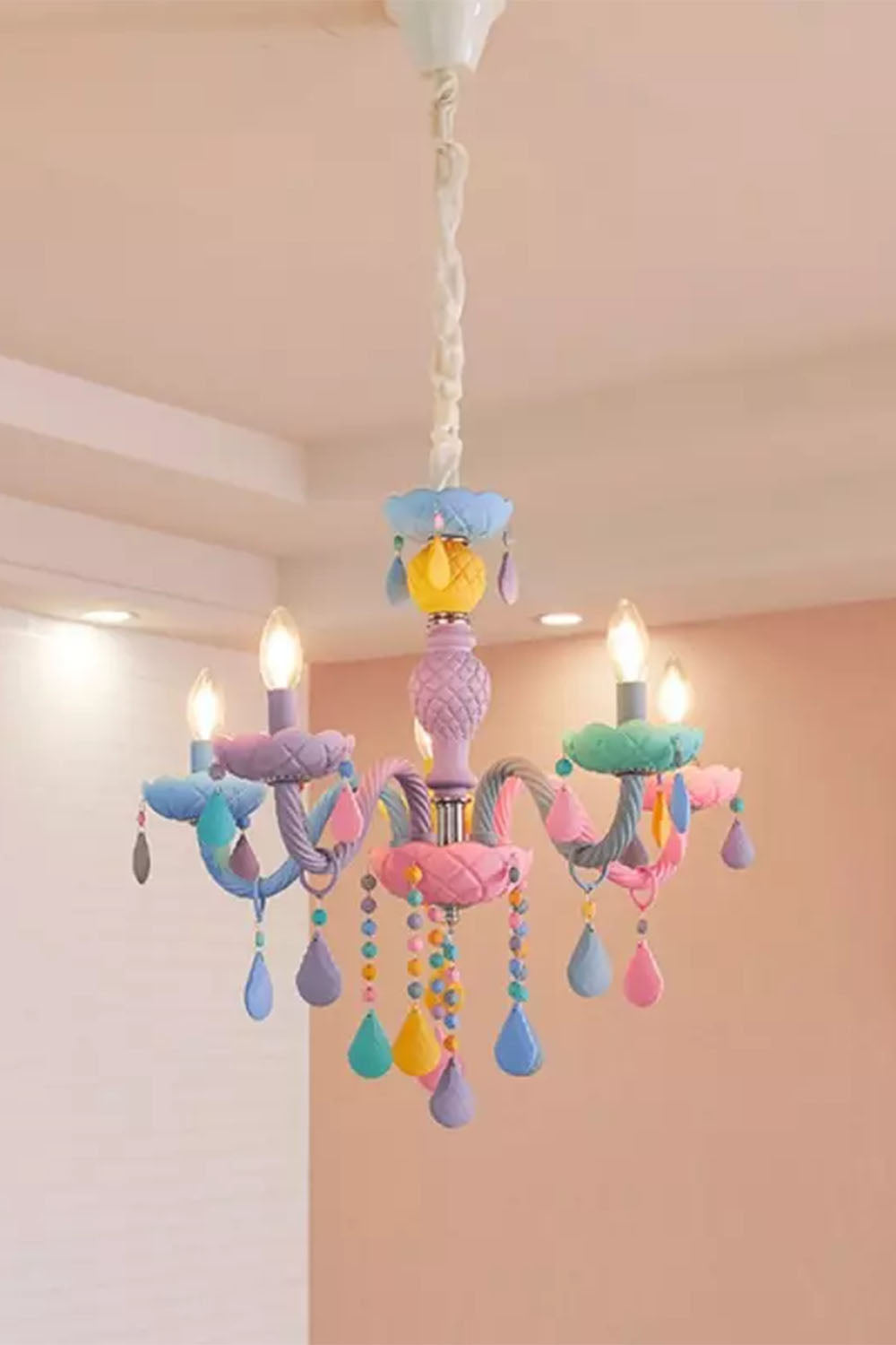 Macaron Children's Candle Chandelier - view 2 | morylighting