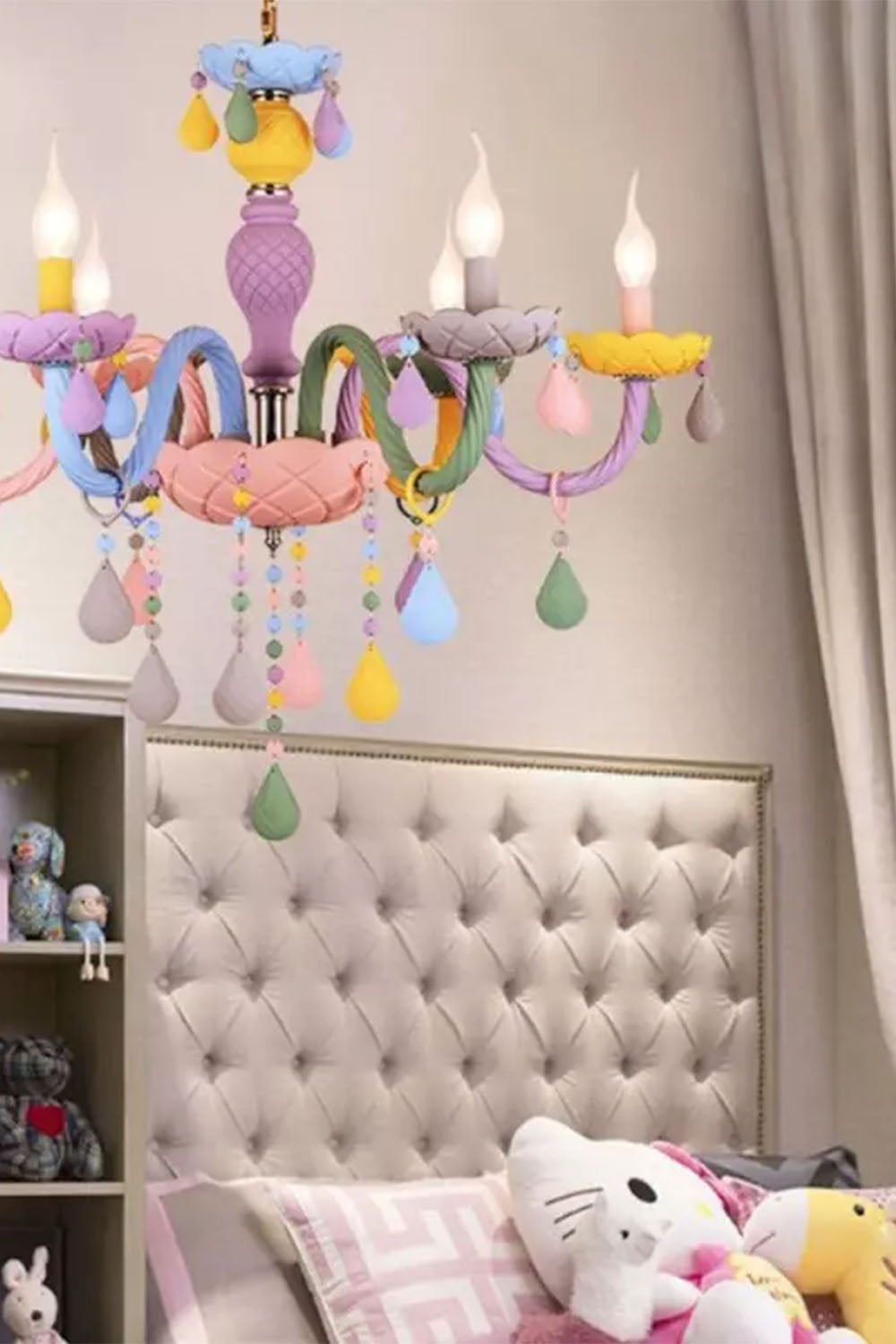 Macaron Children's Candle Chandelier - view 7 | morylighting