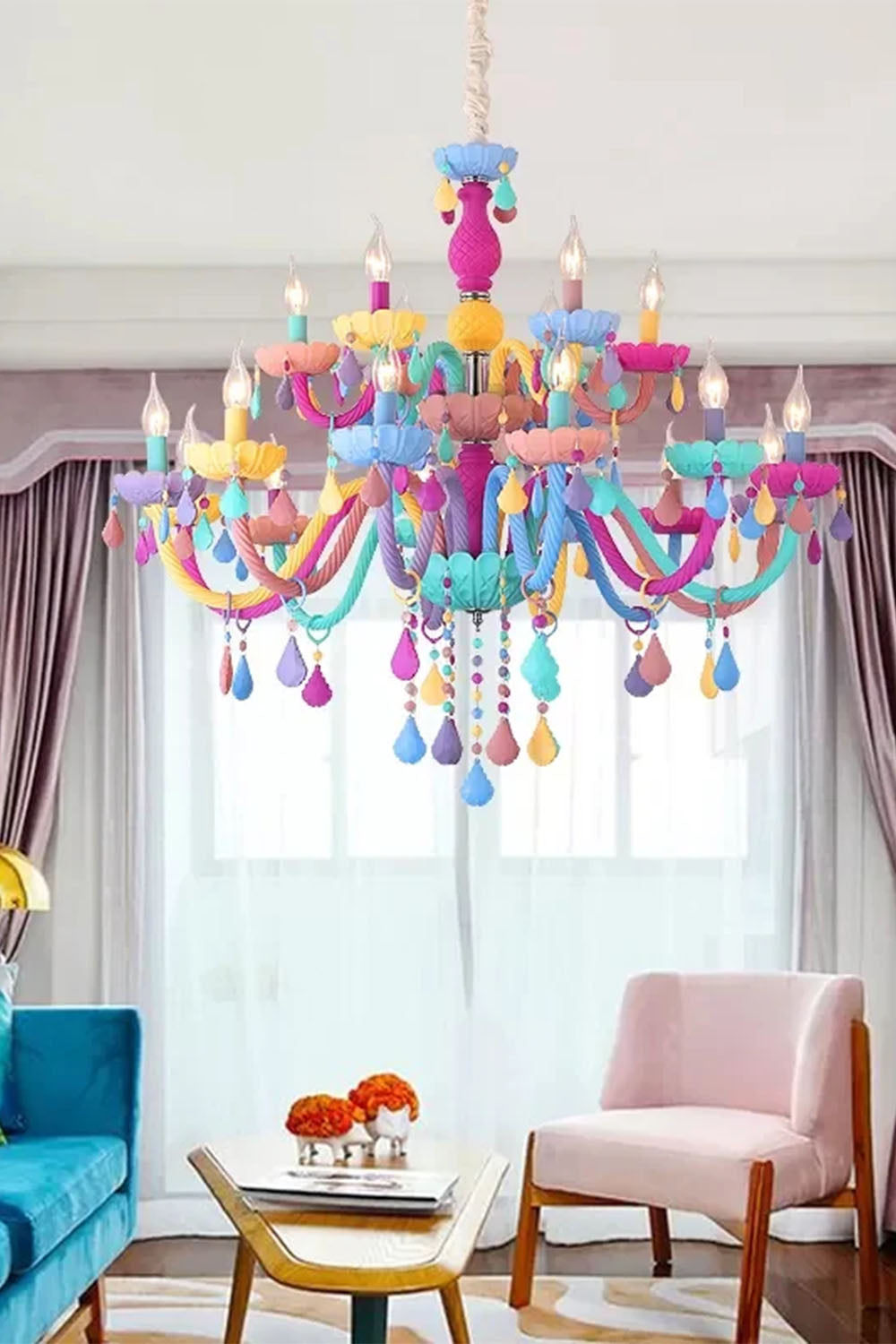 Macaron Children's Candle Chandelier - view 6 | morylighting