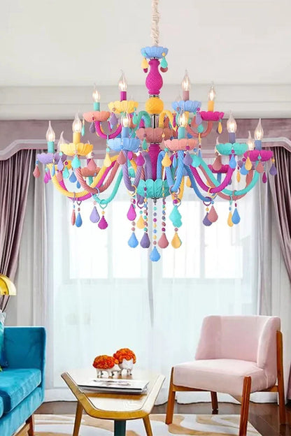 Macaron Children's Candle Chandelier - view 6 | morylighting