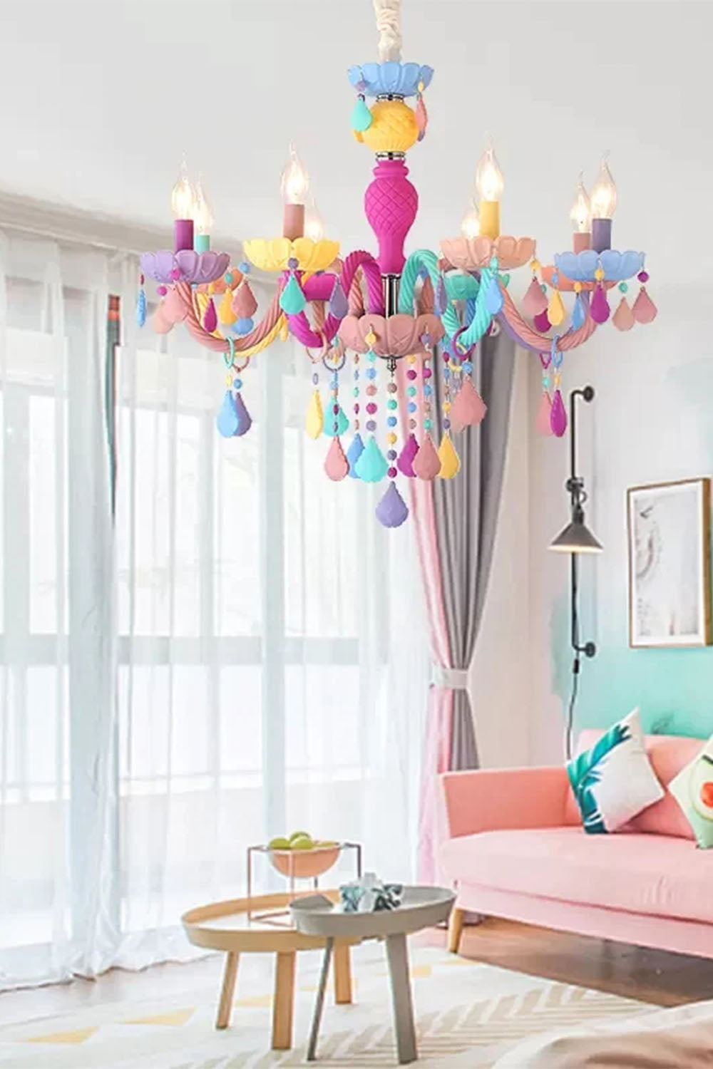 Macaron Children's Candle Chandelier - view 8 | morylighting