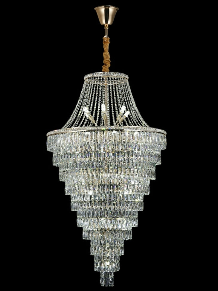 Morylighting Grand Radiance Tiered Round Crystal Chandelier - Background Shot