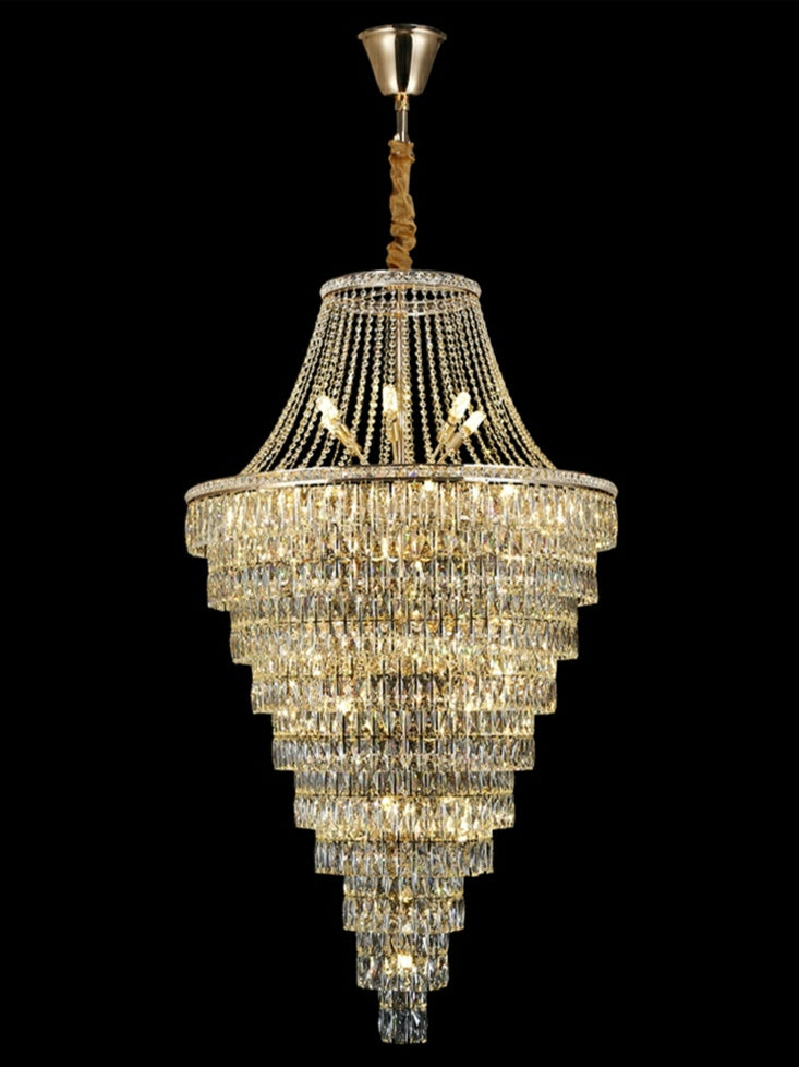 Morylighting Grand Radiance Tiered Round Crystal Chandelier - Background Shot