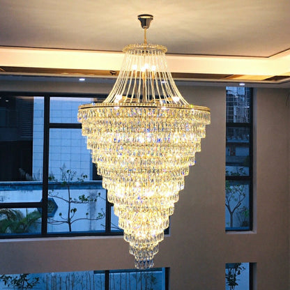 Morylighting Grand Radiance Tiered Round Crystal Chandelier - American ballroom or formal entertaining space