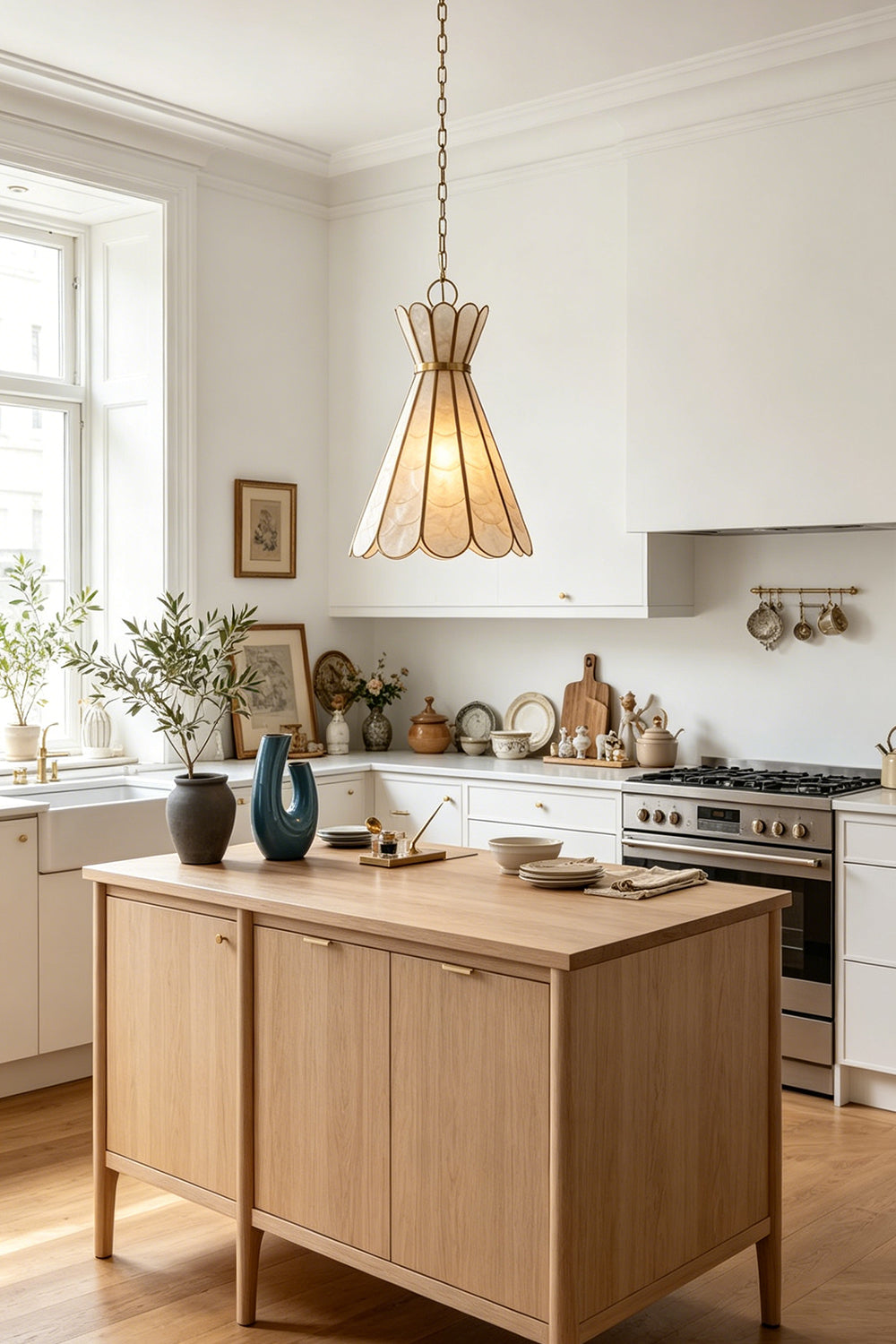 Magnolia Shell Pendant Light for Kitchen | Samu  Lamp