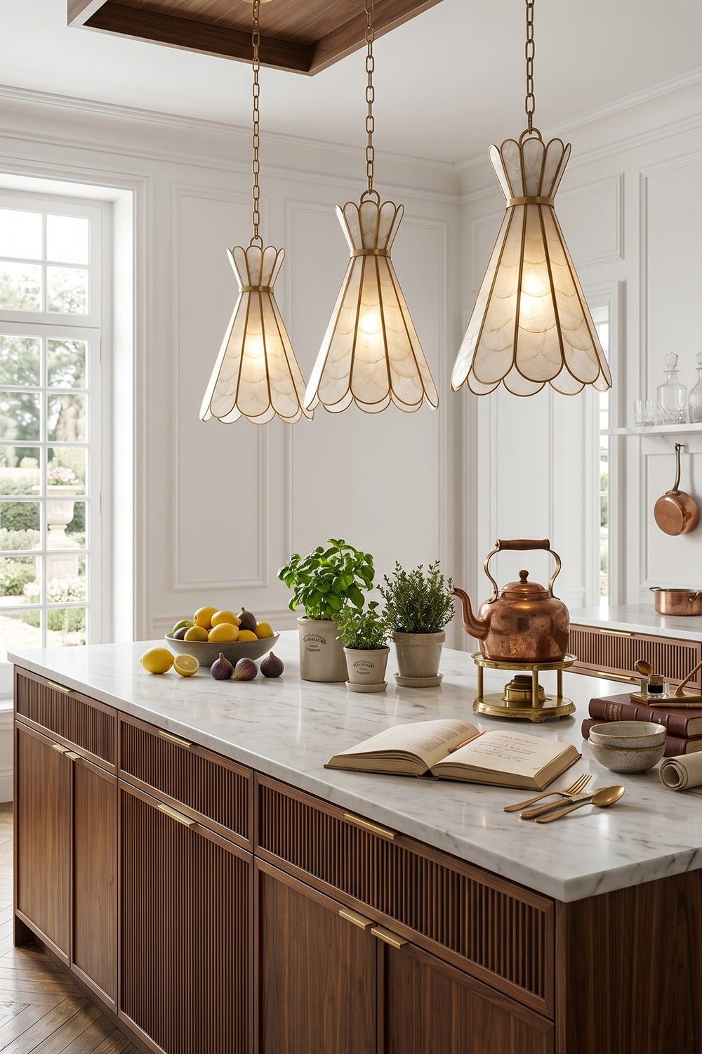 Magnolia Shell Pendant Light for Kitchen | Samu  Lamp