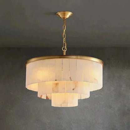 Modern Alabaster Tiered Chandelier - morylighting