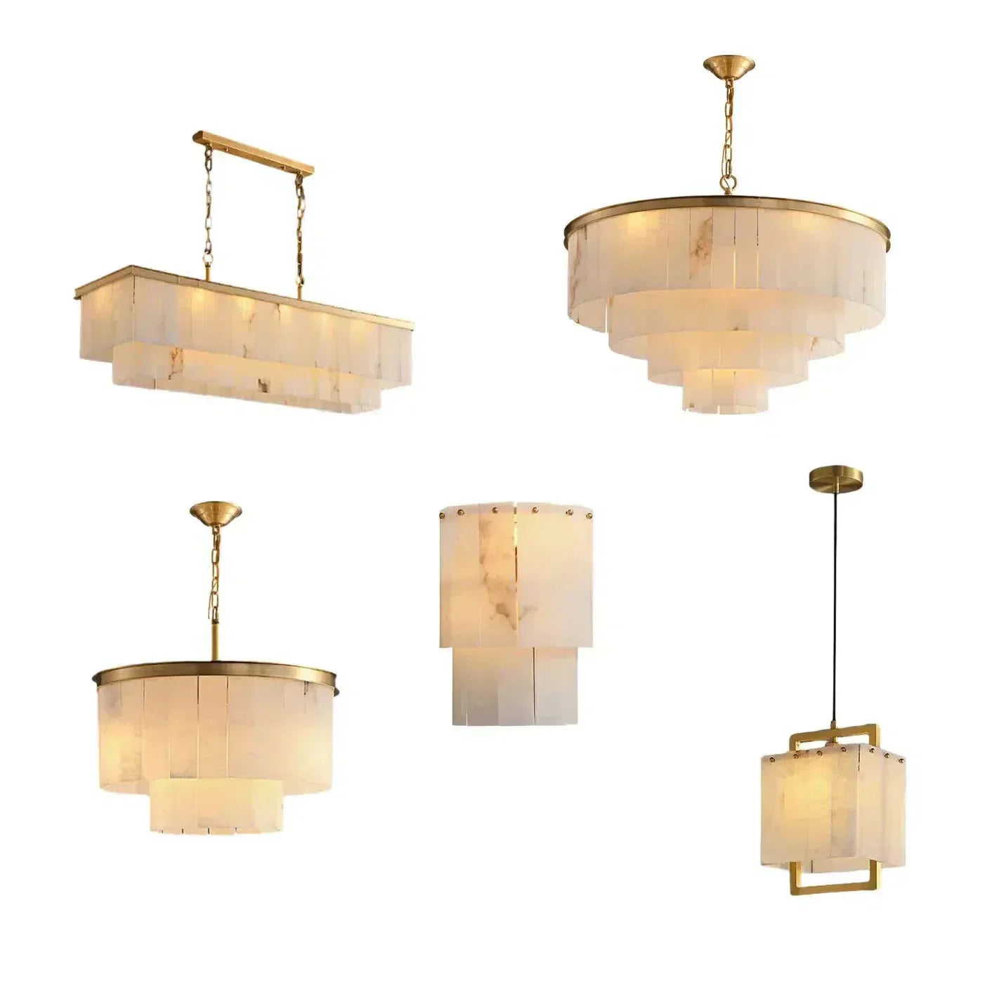 Modern Alabaster Tiered Chandelier - morylighting
