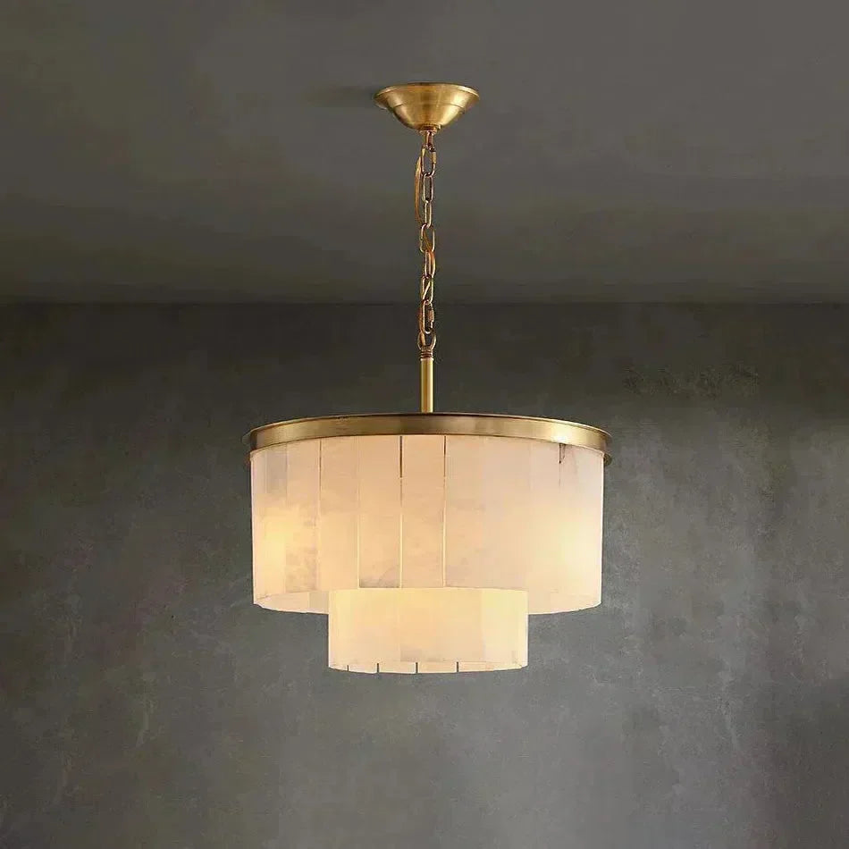 Modern Alabaster Tiered Chandelier - morylighting