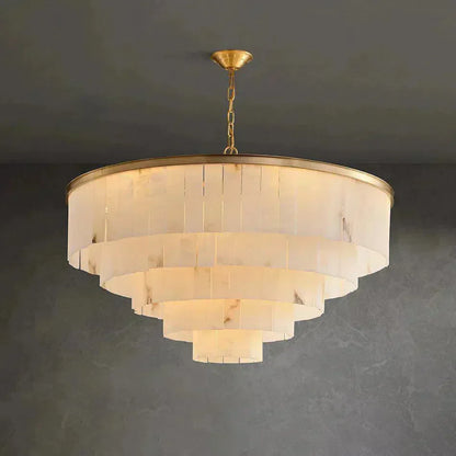 Modern Alabaster Tiered Chandelier - morylighting