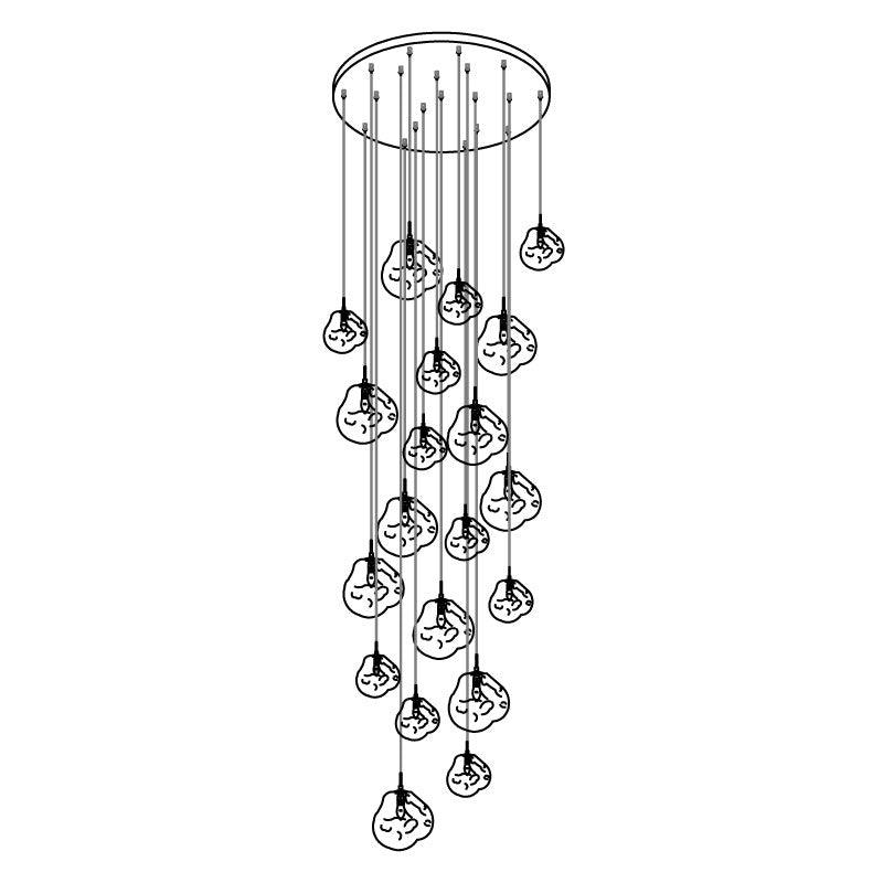 Multi Lava Round Chandelier