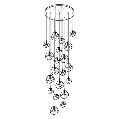 Multi Lava Round Chandelier
